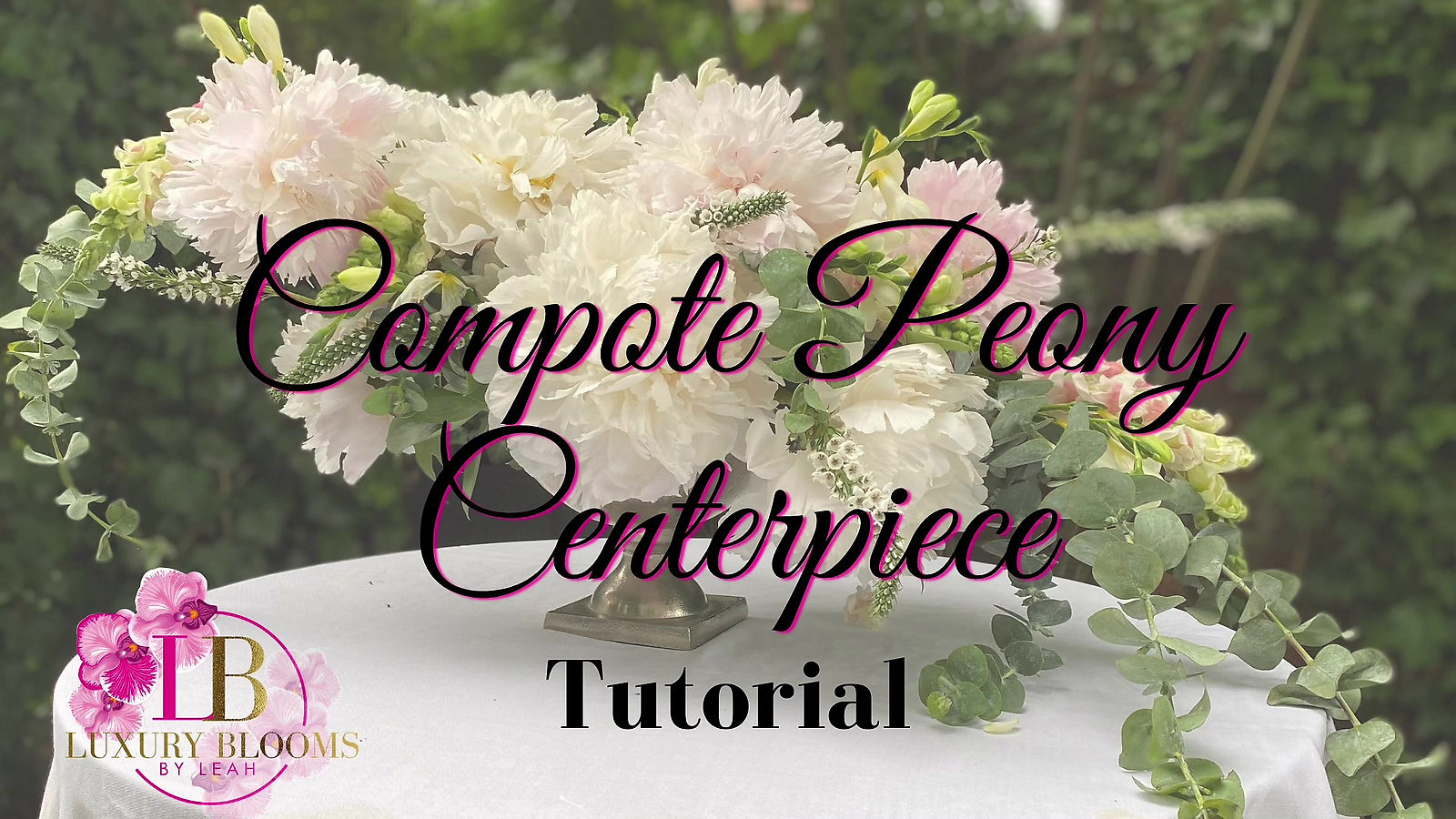 Low Peony Compote Centerpiece